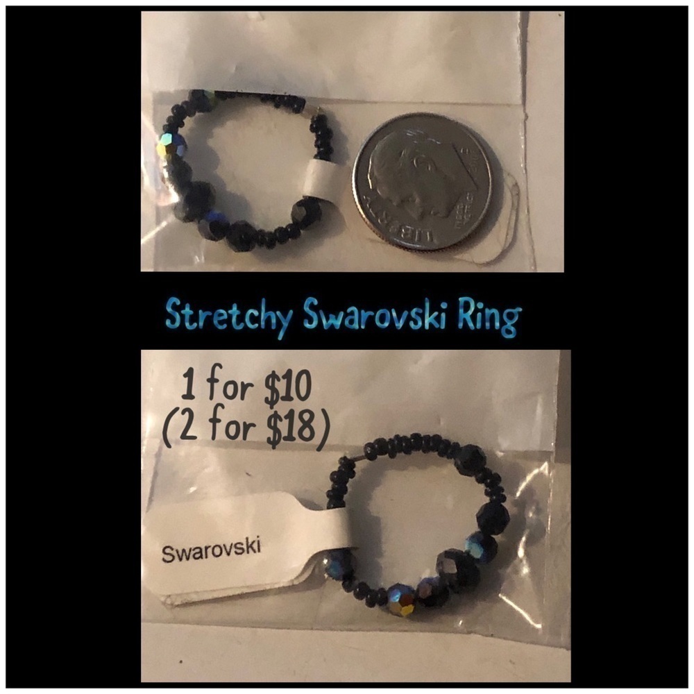 3 Stretchy Swarovski Rings, 1 for $10 2 for $18